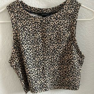 Cheetah cropped tank top